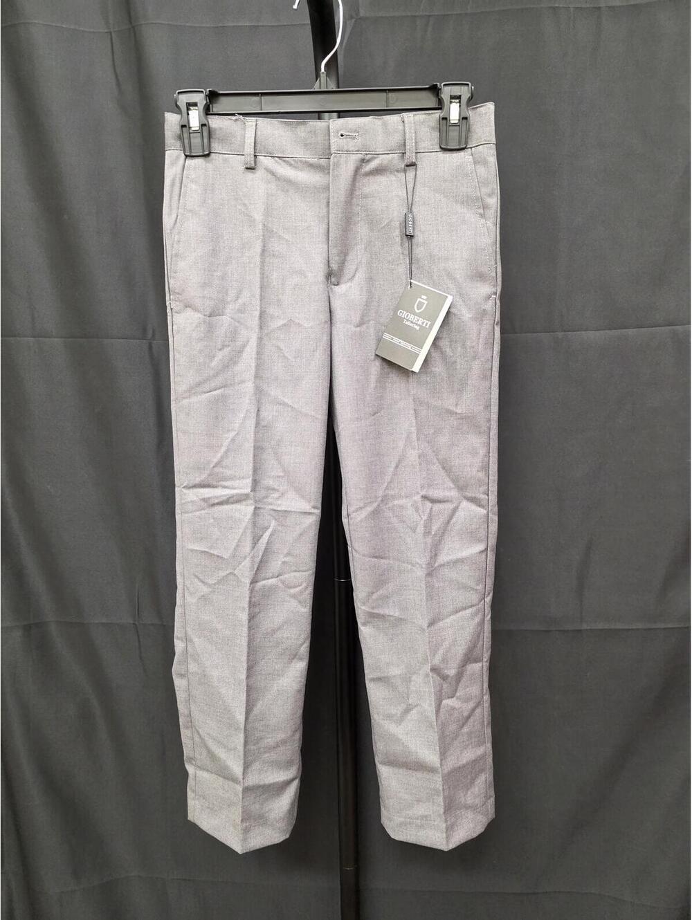 GIOBERTI BOYS TAILORED FLAT FRONT DRESS PANTS GRAY SIZE 7